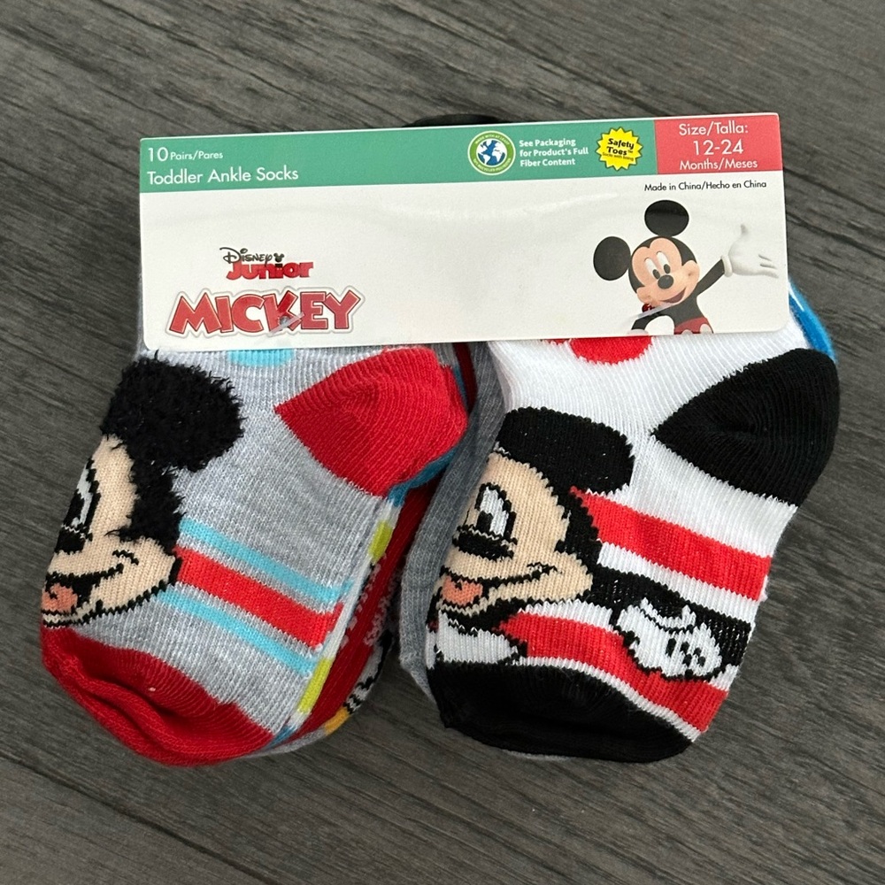 New Mickey Mouse toddler ankle socks size 12-24 months